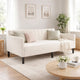 Ely Twin Size Daybed with Tufted Backrest | Ribbed Beige Velvet Upholstery