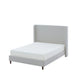 Heny Queen Size Bed with Wingback Tall Headboard | Ivory Fabric Upholstery