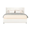 Deny Queen Storage Bed | 4 Drawers | Channel Tufted Ivory Boucle Upholstery
