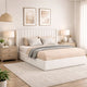 Deny Queen Storage Bed | 4 Drawers | Channel Tufted Ivory Boucle Upholstery