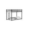Ady Low Profile Twin Over Twin Bunk Bed with Ladder | Black Metal Frame