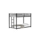 Ady Low Profile Twin Over Twin Bunk Bed with Ladder | Black Metal Frame