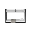 Ady Low Profile Twin Over Twin Bunk Bed with Ladder | Black Metal Frame