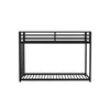 Ady Low Profile Twin Over Twin Bunk Bed with Ladder | Black Metal Frame