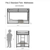 Ady Low Profile Twin Over Twin Bunk Bed with Ladder | Black Metal Frame
