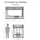 Ady Low Profile Twin Over Twin Bunk Bed with Ladder | Black Metal Frame