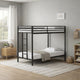 Ady Low Profile Twin Over Twin Bunk Bed with Ladder | Black Metal Frame