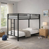 Ady Low Profile Twin Over Twin Bunk Bed with Ladder | Black Metal Frame