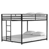Ady Low Profile Full Over Full Bunk Bed with Ladder | Black Metal Frame