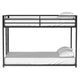Ady Low Profile Full Over Full Bunk Bed with Ladder | Black Metal Frame