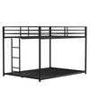 Ady Low Profile Full Over Full Bunk Bed with Ladder | Black Metal Frame