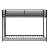 Ady Low Profile Full Over Full Bunk Bed with Ladder | Black Metal Frame