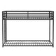 Ady Low Profile Full Over Full Bunk Bed with Ladder | Black Metal Frame