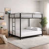 Ady Low Profile Full Over Full Bunk Bed with Ladder | Black Metal Frame