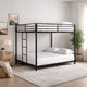 Ady Low Profile Full Over Full Bunk Bed with Ladder | Black Metal Frame