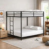 Ady Low Profile Full Over Full Bunk Bed with Ladder | Black Metal Frame