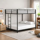 Ady Low Profile Full Over Full Bunk Bed with Ladder | Black Metal Frame