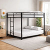 Ady Low Profile Full Over Full Bunk Bed with Ladder | Black Metal Frame