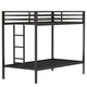 Ady Twin Over Twin Bunk Bed with Ladder & Guardrails | Black Metal Frame
