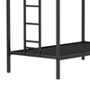 Ady Twin Over Twin Bunk Bed with Ladder & Guardrails | Black Metal Frame