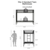 Ady Twin Over Twin Bunk Bed with Ladder & Guardrails | Black Metal Frame