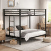 Ady Twin Over Twin Bunk Bed with Ladder & Guardrails | Black Metal Frame