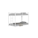 Ady Low Profile Twin Over Twin Bunk Bed with Ladder | White Metal Frame