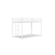 Ady Low Profile Twin Over Twin Bunk Bed with Ladder | White Metal Frame