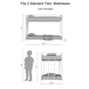 Ady Low Profile Twin Over Twin Bunk Bed with Ladder | White Metal Frame