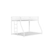Ady Low Profile Twin Over Full Bunk Bed with Ladder | White Metal Frame