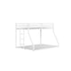 Ady Low Profile Twin Over Full Bunk Bed with Ladder | White Metal Frame