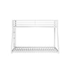 Ady Low Profile Twin Over Full Bunk Bed with Ladder | White Metal Frame