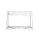 Ady Low Profile Twin Over Full Bunk Bed with Ladder | White Metal Frame