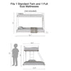 Ady Low Profile Twin Over Full Bunk Bed with Ladder | White Metal Frame