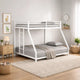 Ady Low Profile Twin Over Full Bunk Bed with Ladder | White Metal Frame