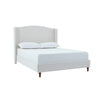 Heny King Size Bed with Wingback Tall Headboard | Ivory Fabric Upholstery