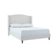 Heny King Size Bed with Wingback Tall Headboard | Ivory Fabric Upholstery