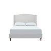 Heny King Size Bed with Wingback Tall Headboard | Ivory Fabric Upholstery