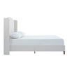 Heny King Size Bed with Wingback Tall Headboard | Ivory Fabric Upholstery