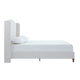 Heny King Size Bed with Wingback Tall Headboard | Ivory Fabric Upholstery