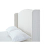 Heny King Size Bed with Wingback Tall Headboard | Ivory Fabric Upholstery