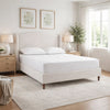 Heny King Size Bed with Wingback Tall Headboard | Ivory Fabric Upholstery
