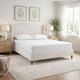 Heny King Size Bed with Wingback Tall Headboard | Ivory Fabric Upholstery