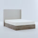 Sely Queen Size Bed with Wingback Headboard | Ivory Chenille Upholstery