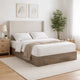Sely Queen Size Bed with Wingback Headboard | Ivory Chenille Upholstery