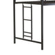 Ady Twin Size Loft Bed with Ladder & 2 Wood Shelves | Black Metal Frame