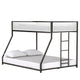 Ady Low Profile Twin Over Full Bunk Bed with Mesh Guardrail | Black Metal