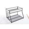 Ady Low Profile Twin Over Full Bunk Bed with Mesh Guardrail | Black Metal
