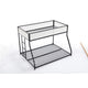 Ady Low Profile Twin Over Full Bunk Bed with Mesh Guardrail | Black Metal