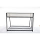 Ady Low Profile Twin Over Full Bunk Bed with Mesh Guardrail | Black Metal